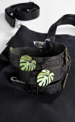 Crossbody Bag Leinen Leder | schwarze Handtasche | andgenähte Crossbody-Tasche | Wunschleder | Wunschleder