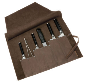 Messertasche | Leder | Kochmesser | Rindleder | 6 Köcher | Wunschleder