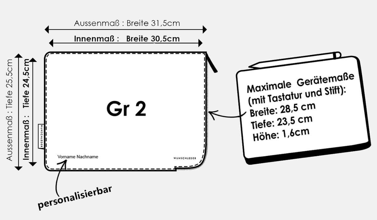 Welche Maße hat Größe 2?