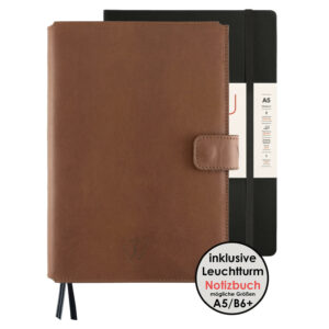 Notizbuch + Lederhülle|Journal mit Ledereinband| Personalisierbare Lederhülle mit Buch |