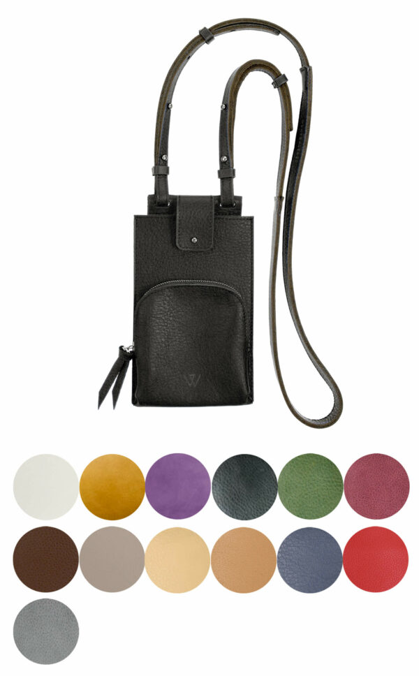 Handytasche mit Geldbörse | Handytasche zum Umhängen Leder | Handytasche mit Protmonnee